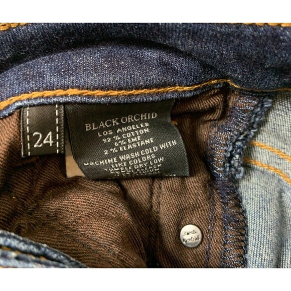 Black Orchid Jude Mid Rise Super Skinny Jeans Women's Size 24 Dark Wash - Picture 12 of 12